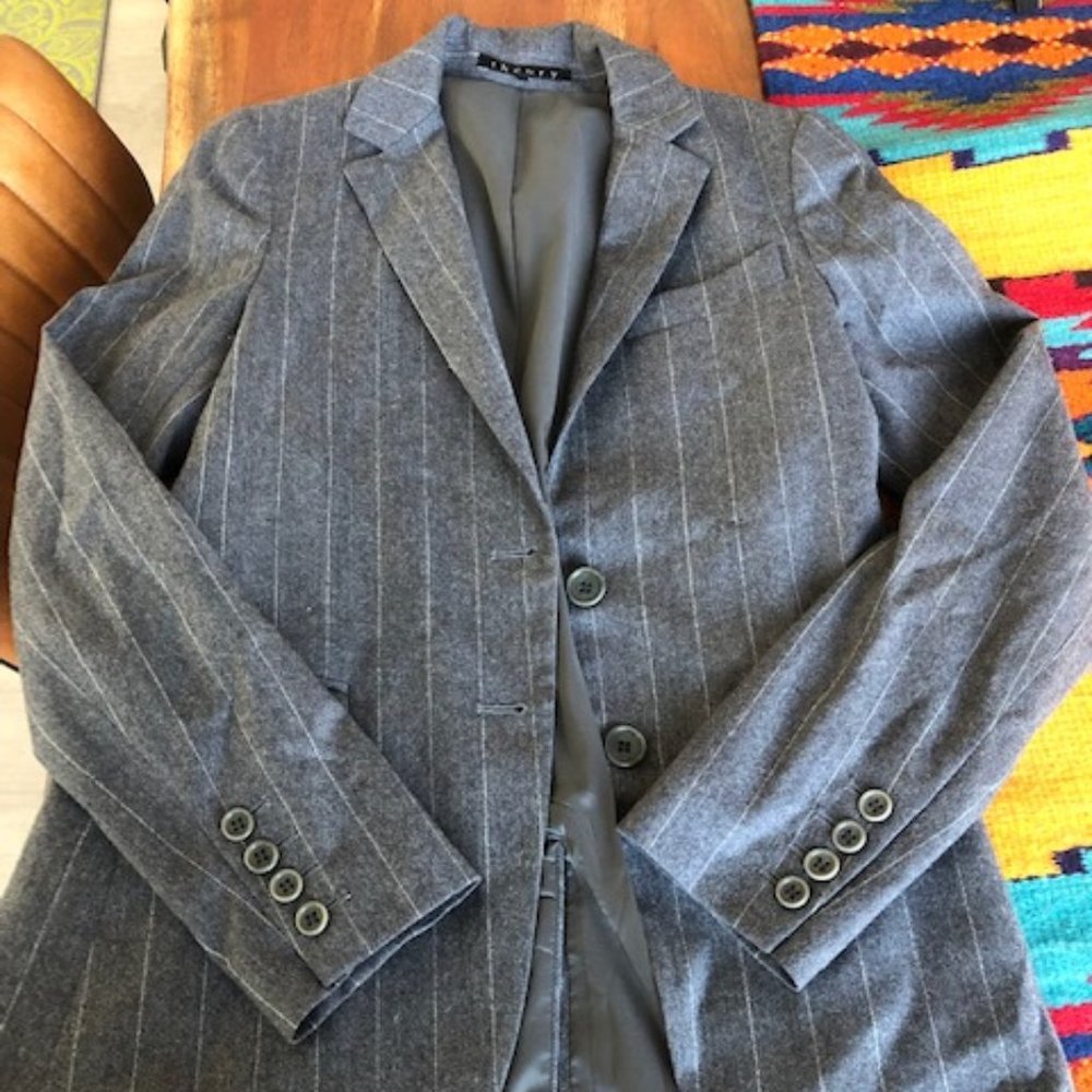 Theory Wool Blazer Size 2 Grey